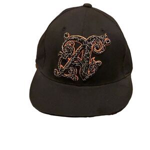 Men’s 210 fitted hat baseball cap flat bill crackle print A Wool Acrylic Spandex